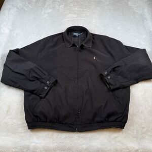 Polo‎ Ralph Lauren Men's Black Harrington Golf Jacket Full Zip Embroidered Pony